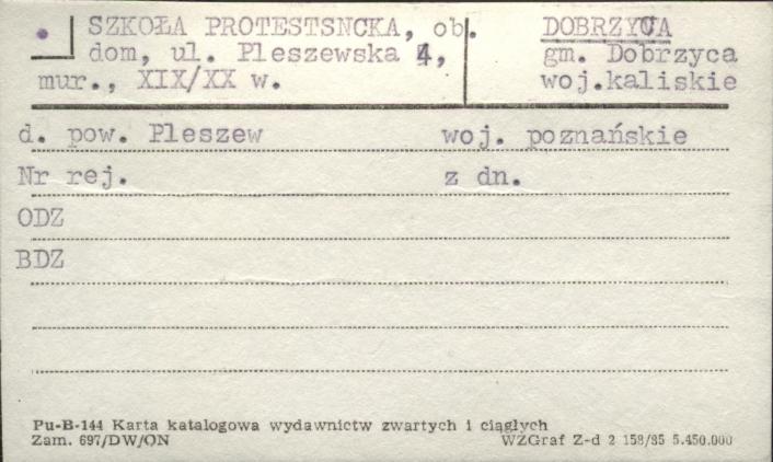 szkoła protestancka, ob. dom, skan 1