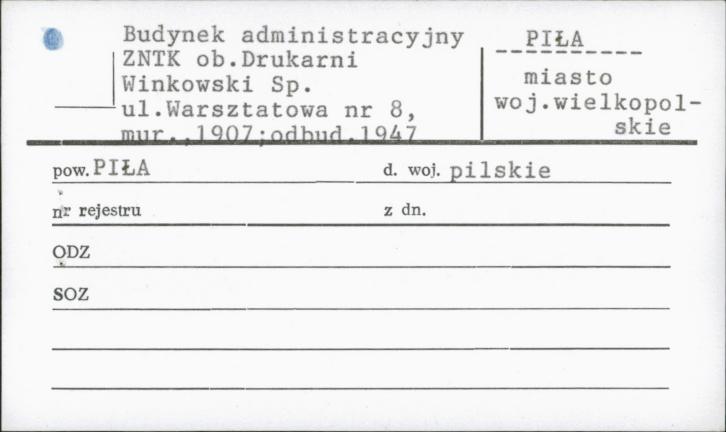 budynek administracyjny Zakłady Naprawcze Taboru Kolejowego, ob. Drukarni Winkowski, skan 1