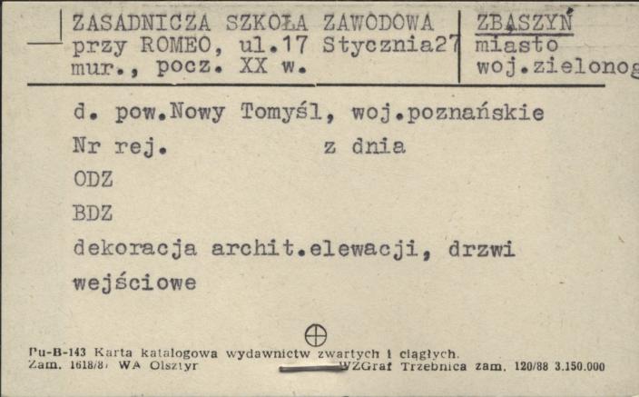 zasadnicza szkoła zawodowa przy ROMEO, skan 1