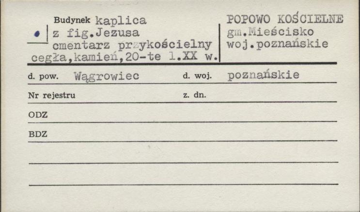 kapliczka z figurą Jezusa - cmentarz przykościelny, skan 1