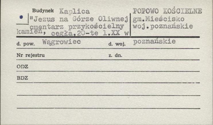 kapliczka Jezus na Górze Oliwne - cmentarz przykościelny, skan 1