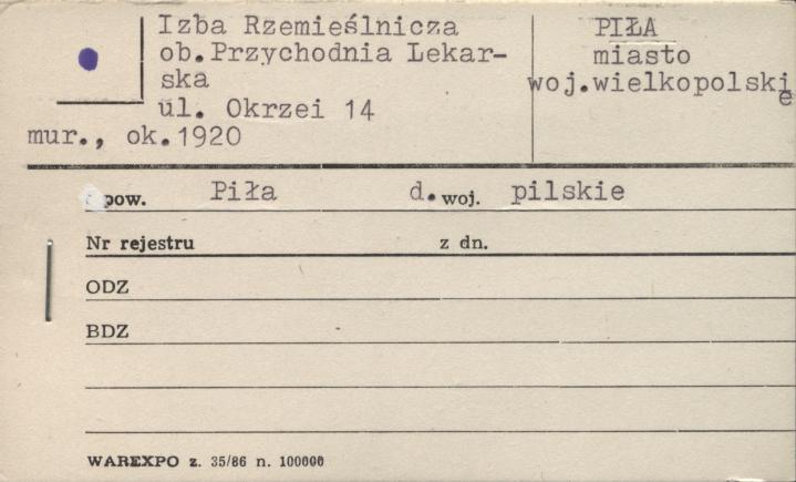 izba rzemieślnicza, ob. przychodnia lekarska, skan 1