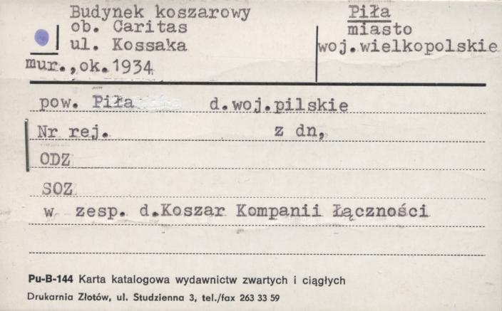 budynek koszarowy, ob. Caritas w zesp d. koszar kompanii łączności, skan 1