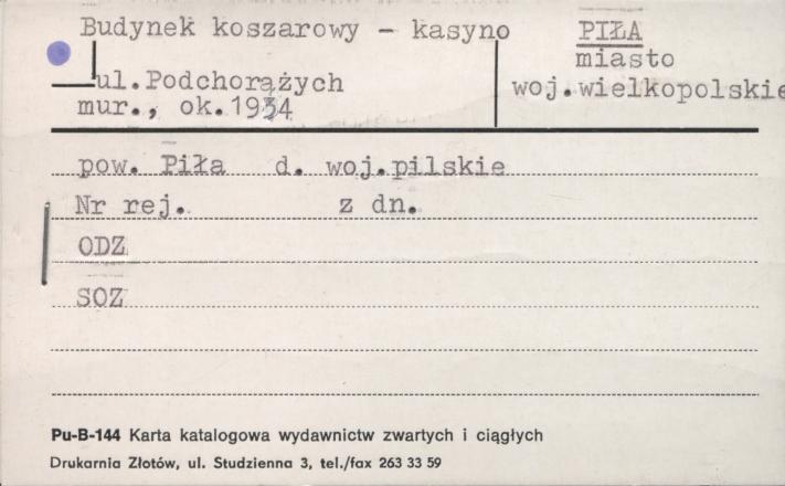 budynek koszarowy - kasyno, skan 1