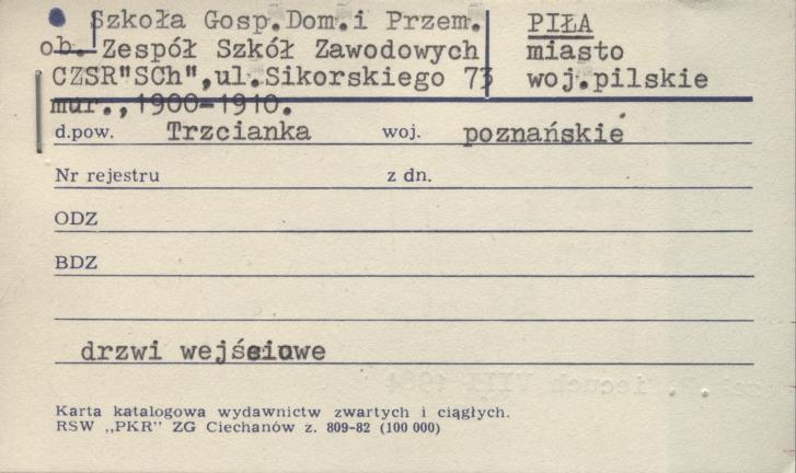 szkoła gosp. dom. i przem., ob. zespół szkół zawodowych CZSR SCh, skan 1