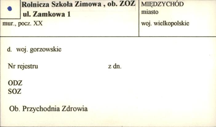 Rolnicza Szkoła Zimowa, ob. zakład opieki zdrowotnej, skan 1