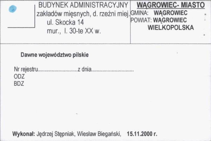 budynek administracyjny zakładów mięsnych, d. rzeźni miej., skan 1