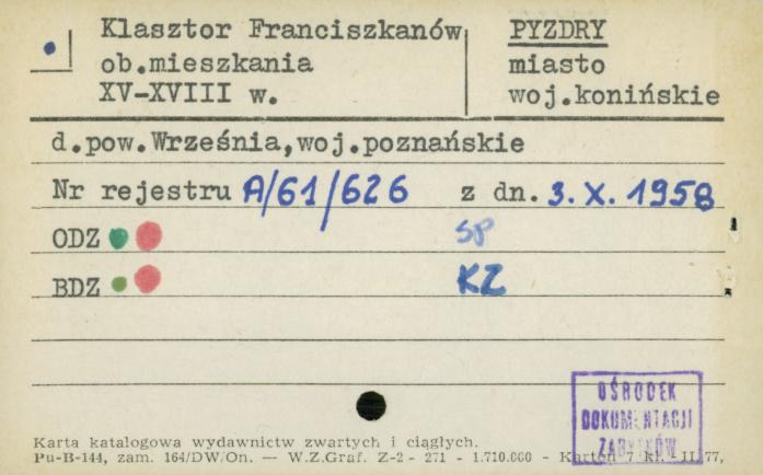 klasztor franciszkanów, ob. budynek mieszkalny, skan 1