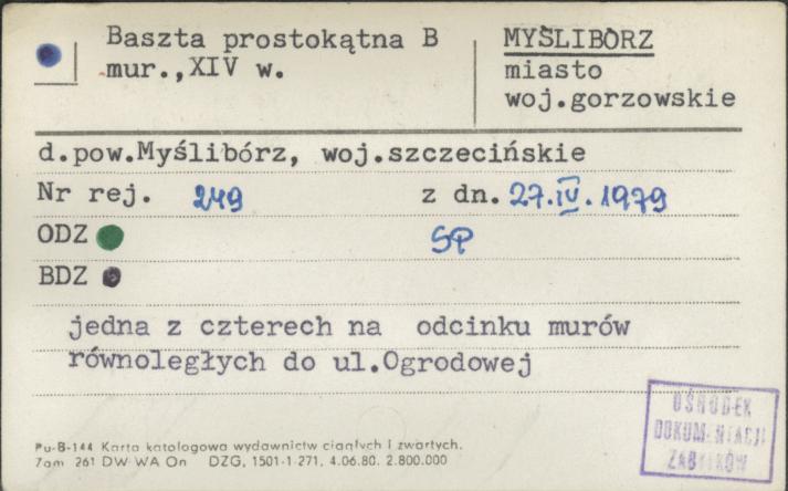 baszta prostokątna B, skan 1