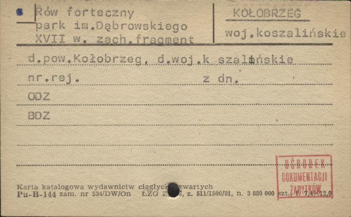 rów forteczny, park im. Dąbrowskiego, zach. fragment, skan 1