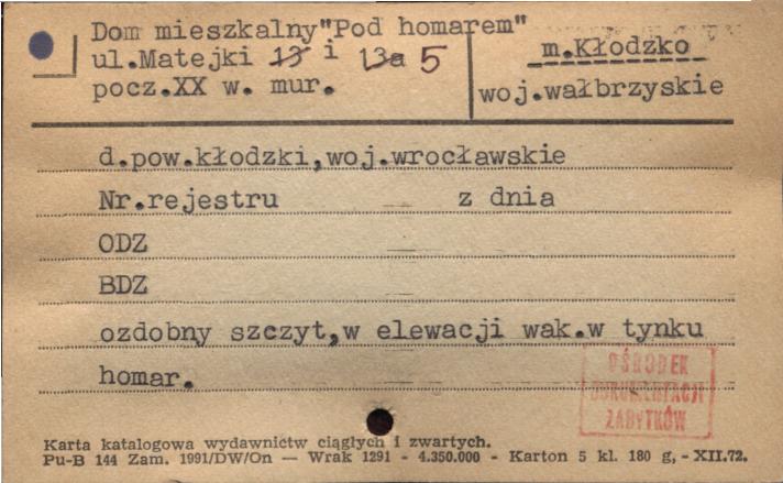 dom mieszkalny Pod homarem, skan 1