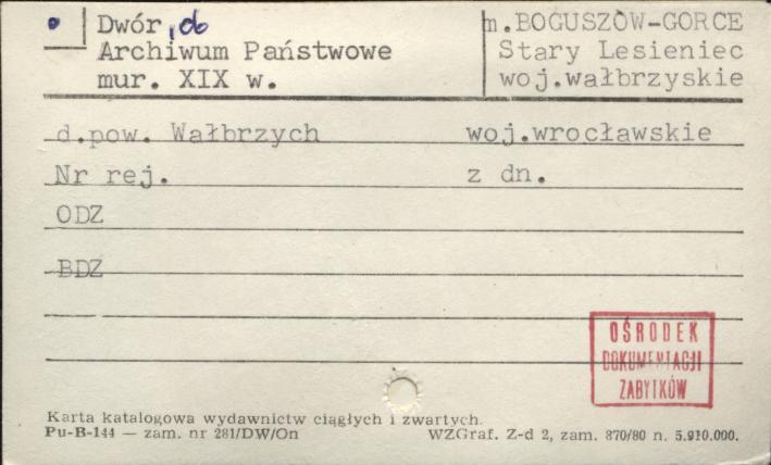 Dwór, ob. Archiwum Państwowe, skan 1