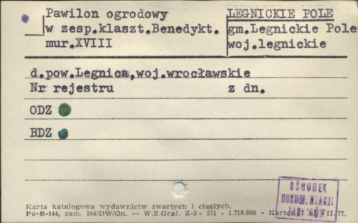 pawilon ogrodowy w zesp. klaszt. Benedykt., skan 1