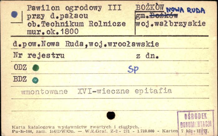 pawilon ogrodowy III przy d.pałacu ob. technikum rolnicze, skan 1