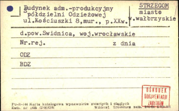 budynek adm.-produkcyjny Spółdzielni Odzieżowej, skan 1