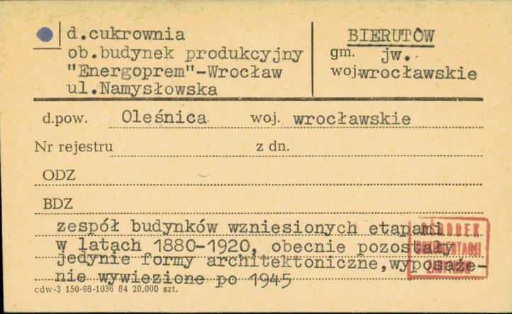 cukrownia ob. budynek produkcyjny Energoprem - Wrocław, skan 1