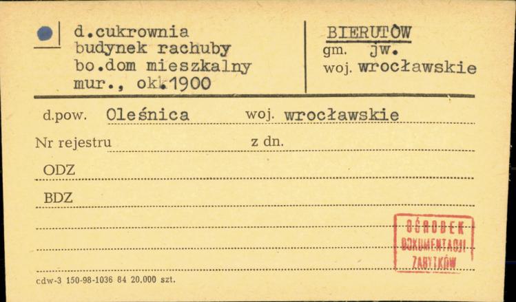 cukrownia budynek rachuby ob. dom mieszkalny, skan 1