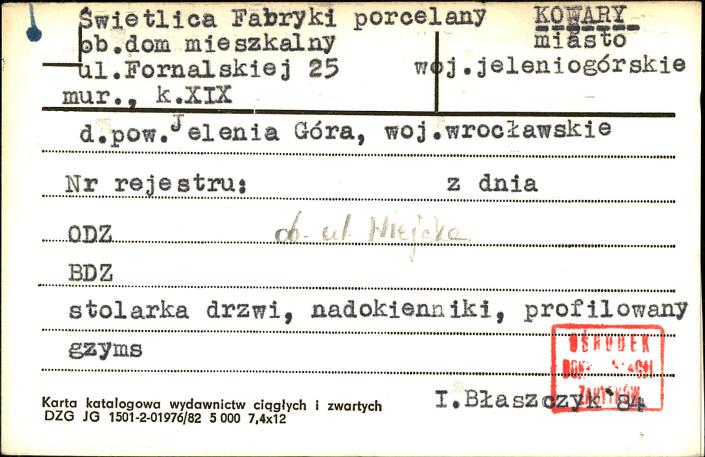 świetlica fabryki porcelany, ob. dom mieszkalny, skan 1