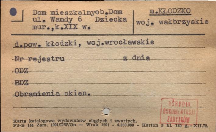 dom mieszkalny, ob. Dom Dziecka, skan 1