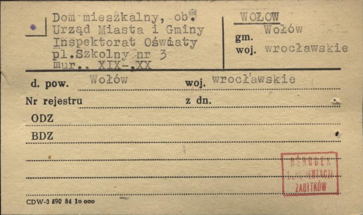 dom mieszkalny, ob. urząd miasta i gminy inspektorat oświaty, skan 1