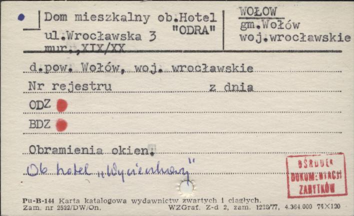 dom mieszkalny ob. hotel ODRA, skan 1