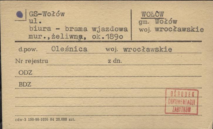 GS - Wołów biura - brama wjazdowa, skan 1