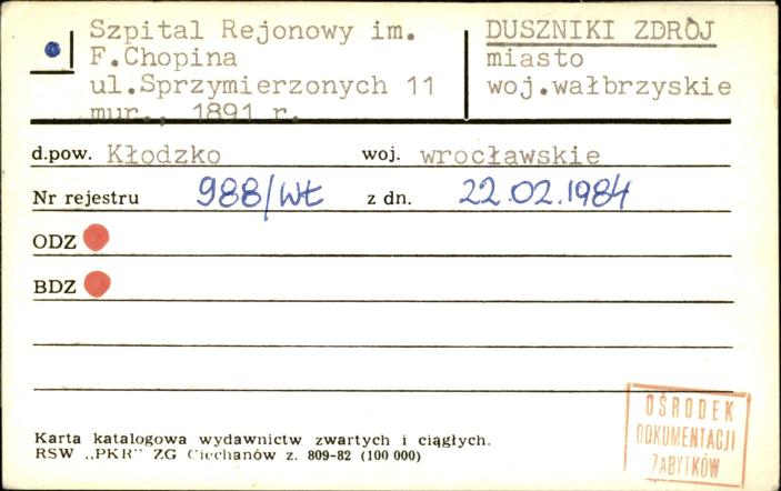 Szpital Rejonowy im. F. Chopina, skan 1
