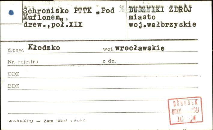 schronisko PTTK Pod Muflonem, skan 1