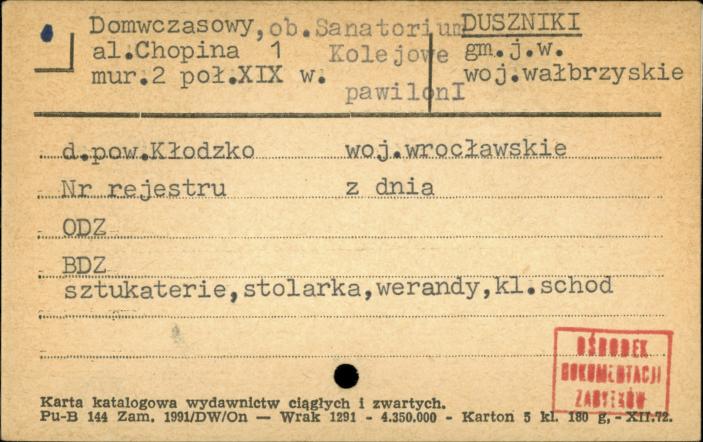 dom wczasowy, ob. Sanatorium Kolejowe pawilon I, skan 1