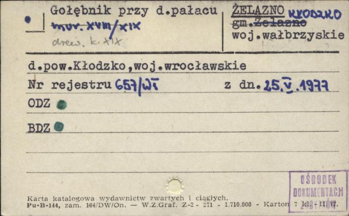 gołębnik przy d. pałacu, skan 1