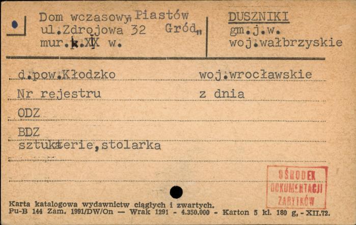 dom wczasowy Piastów Gród, skan 1