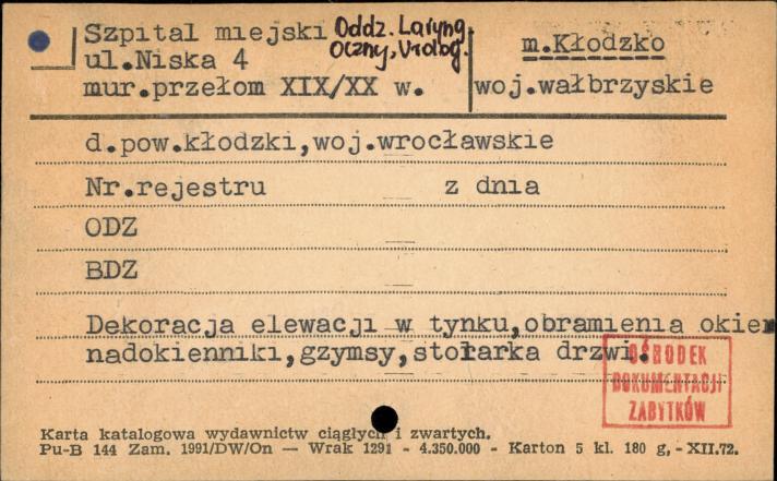Szpital Miejski, oddz. Laryng., oddz. Urolog., skan 1