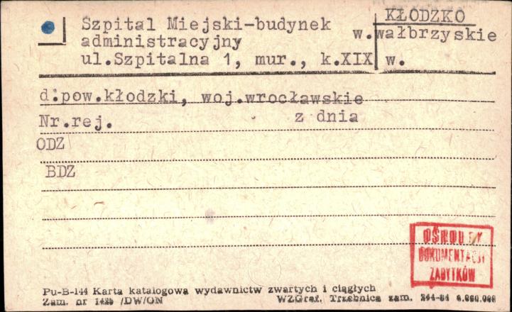 Szpital Miejski - budynek administracyjny, skan 1