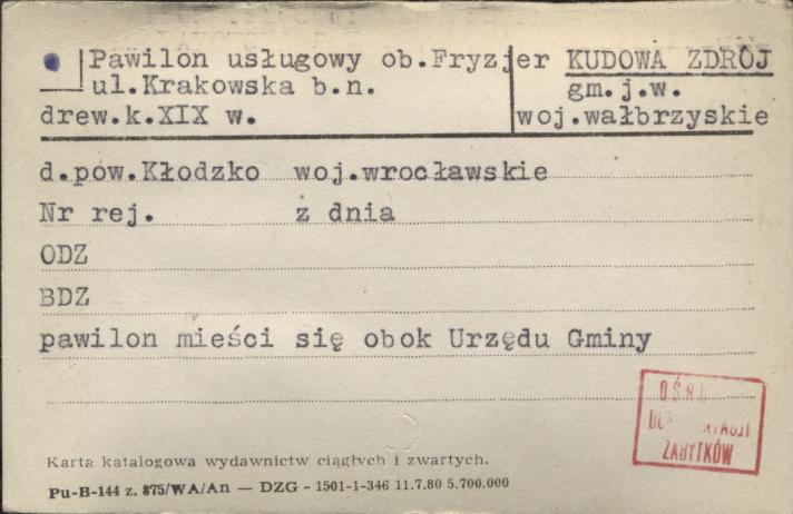 pawilon usługowy, ob. fryzjer, skan 1