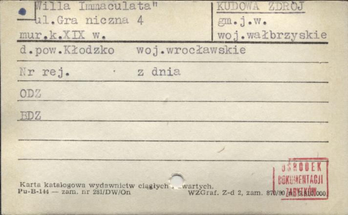 willa Immaculata, skan 1