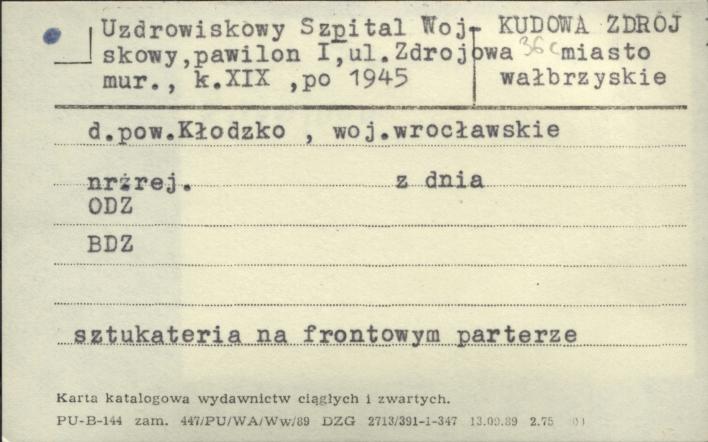 Uzdrowiskowy Szpital Wojskowy, pawilon I, skan 1
