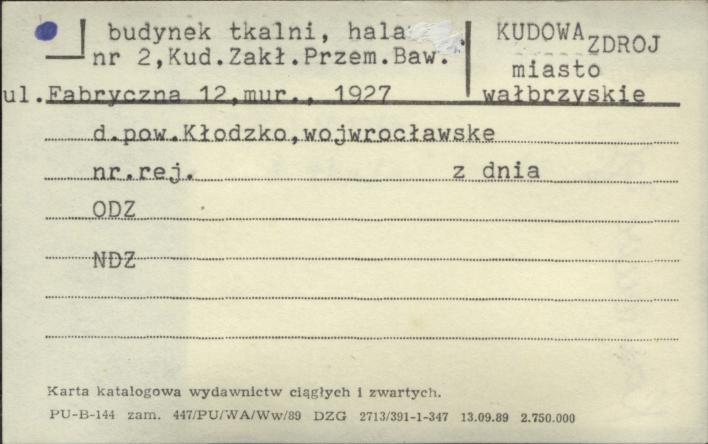 budynek tkalni, hala nr 2, Kud. Zakł. Przem. Baw., skan 1