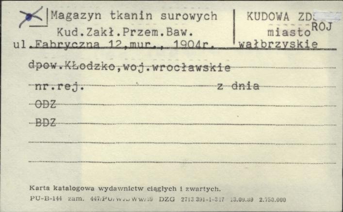 magazyn tkanin surowych Kud. Zakł. Przem. Baw., skan 1