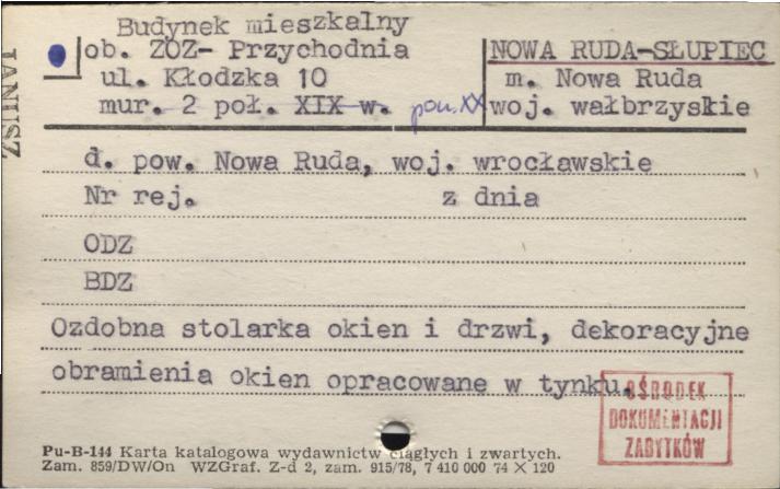 budynek mieszkalny, ob. zakład opieki zdrowotnej - Przychodnia, skan 1