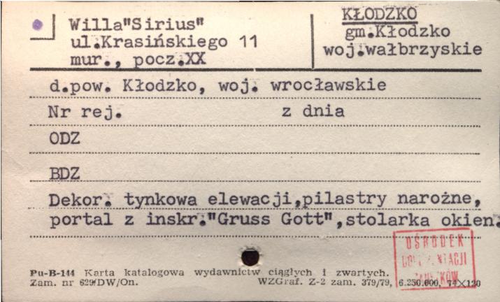 willa Sirius, skan 1