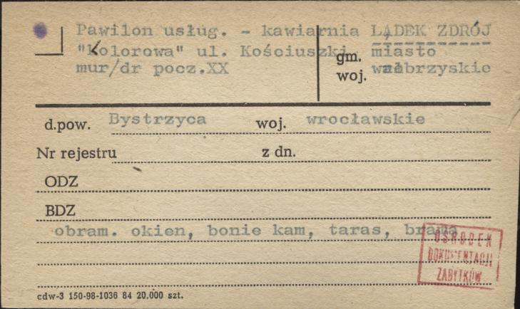pawilon usług. - kawiarnia Kolorowa, skan 1
