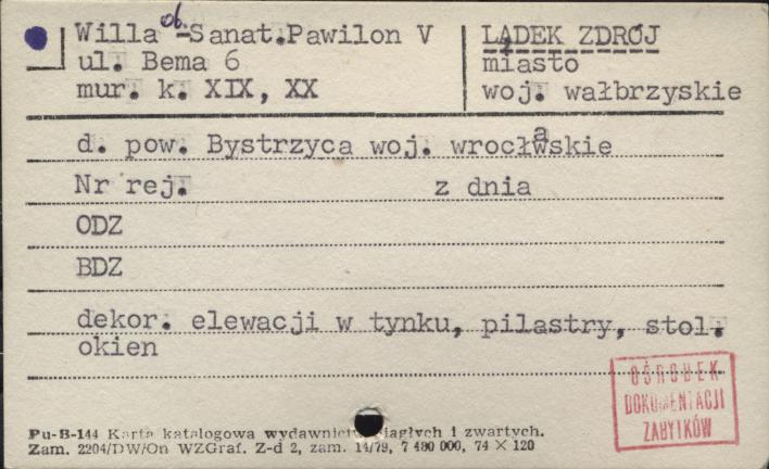 willa, ob. sanat. pawilon V, skan 1
