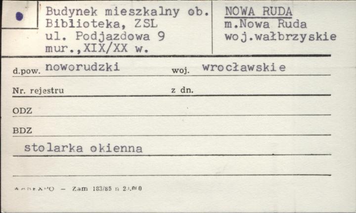 budynek mieszkalny, ob. Biblioteka, ZSL, skan 1