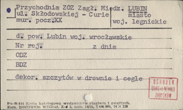 przychodnia zakład opieki zdrowotnej Zagł. Miedz., skan 1