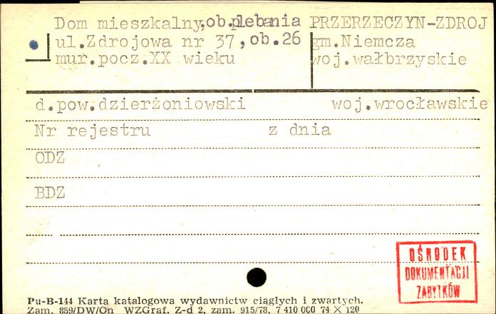 dom mieszkalny, ob. plebania, skan 1