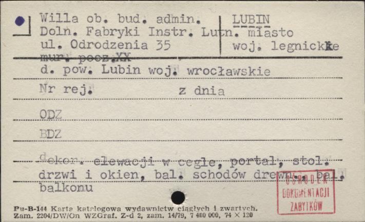 willa, ob. budynek admin. Doln. Fabryki Instr. Lutn., skan 1