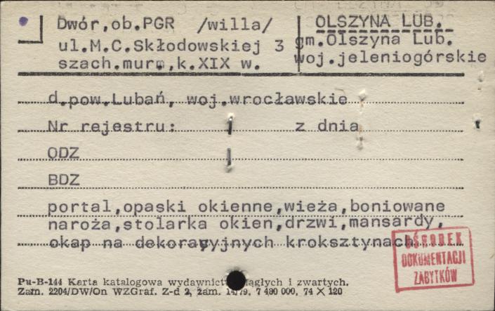 dwór, ob. PGR (willa), skan 1