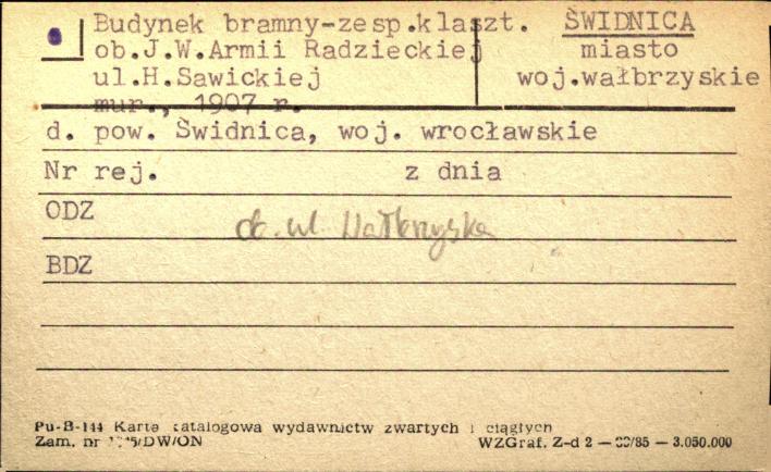 budynek bramy - zesp. klaszt. ob. J. W. Armii Radzieckiej, skan 1