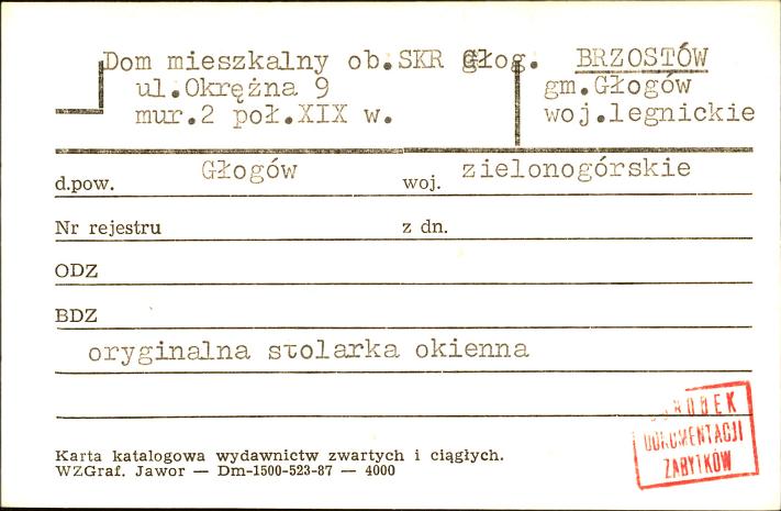 dom mieszkalny ob. SKR Głog., skan 1