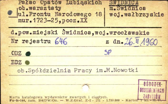 pałac opatów lubiąskich ob. spółdzielnia pracy im. M. Nowotki, skan 1